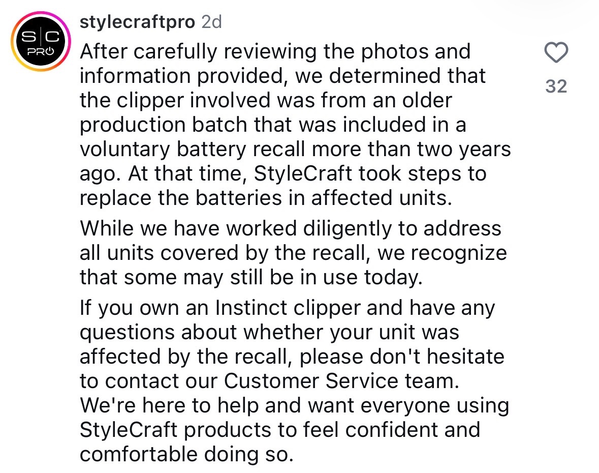 StyleCraft responded publicly after video of the Hamilton incident circulated online.